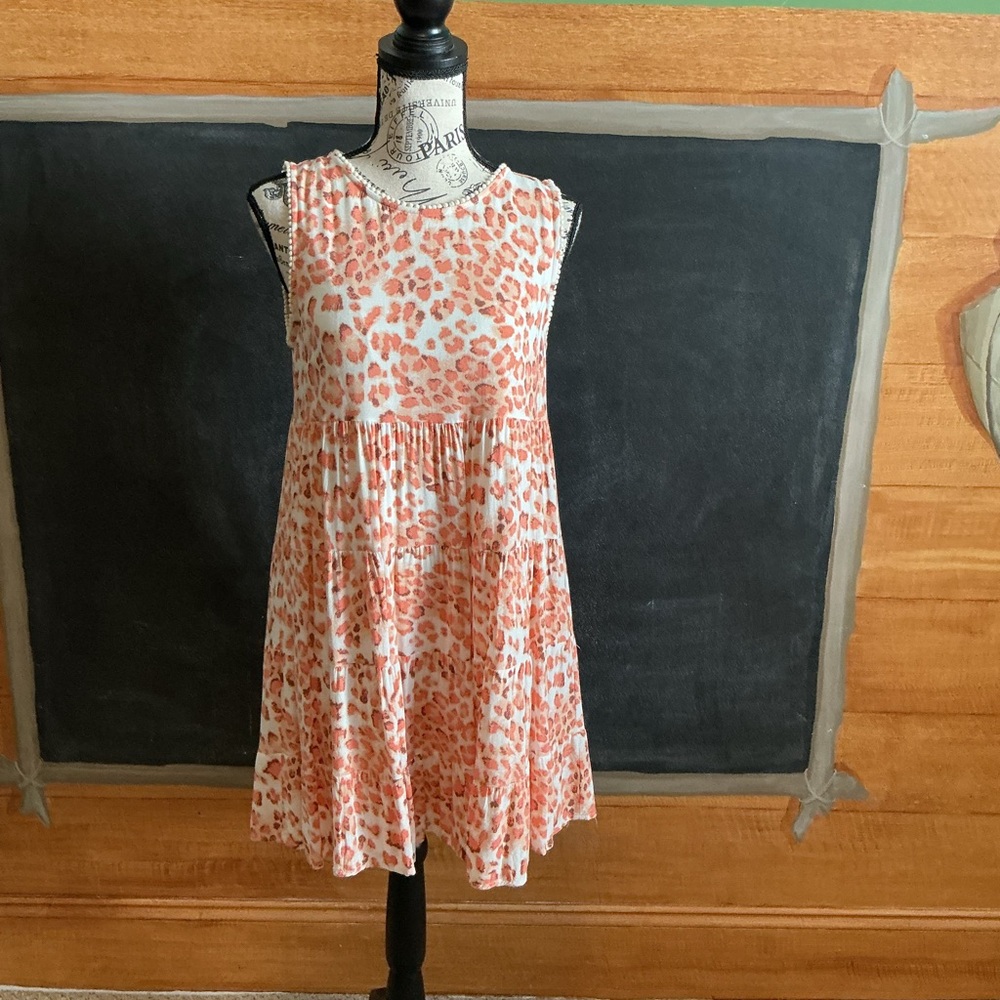 JODIFL sleeveless leopard print dress size small